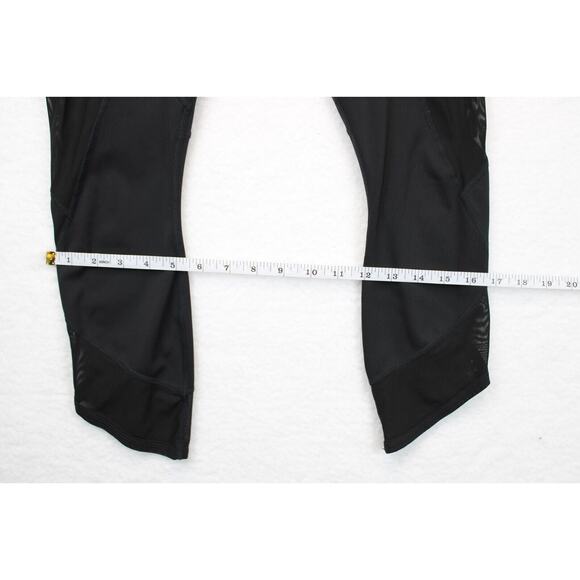 Athleta Mesh Capri Leggings Women S Black Drawstring Athleisure Fitness Yoga - Picture 7 of 15